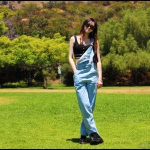 Denim overalls from aritzia